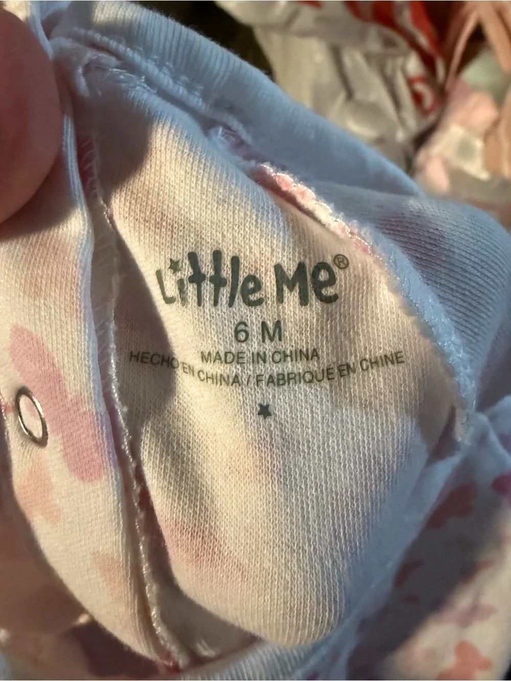 Little Me Pink and Peach Butterfly Romper